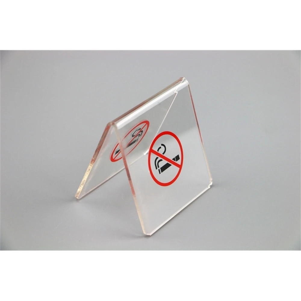 10 Pcs Acrylic No Smoking Warn Table Tablet Stands No Smoking Warning Sign Desktop Stands Sign Desktop Decorative Article