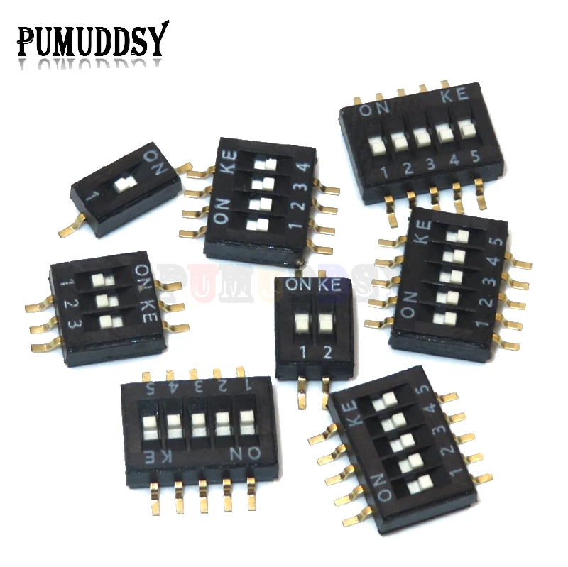 5piece SMD SMT Slide Type Switch 1P 2P 3P 4P 5P 1.27mm Position Way DIP Black Pitch Toggle Switch Black Snap Switch