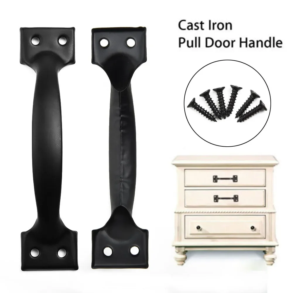 

~1pc Simple Antique 1Style Iron 1Cabinet Cupboard Door Pull Handle W/ Mounting Screws 150x27x34mm For Home Door Hardware