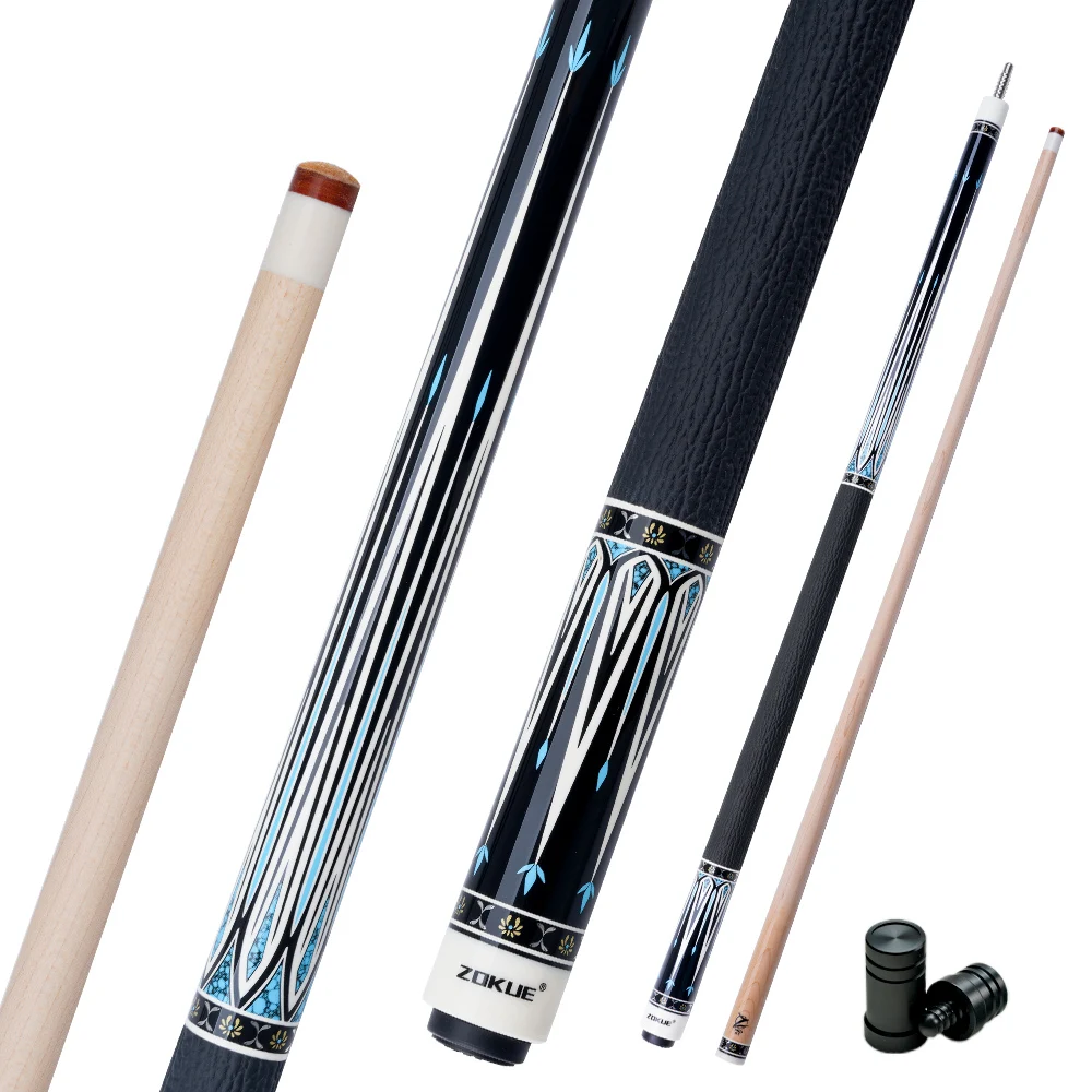 ZOKUE Maple Pool Cue Sticks With Carbon Tube Inside  Low Deflection Profession 1/2 Split Billiard Pool Sticks with 12.5mm Tip