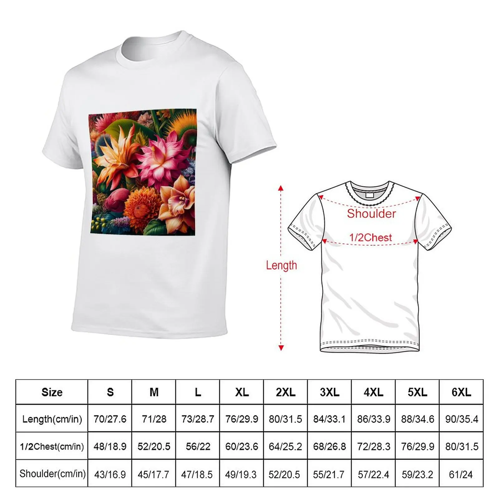 Exotic flowers T-Shirt Stylish Graphic Short Sleeve Top
