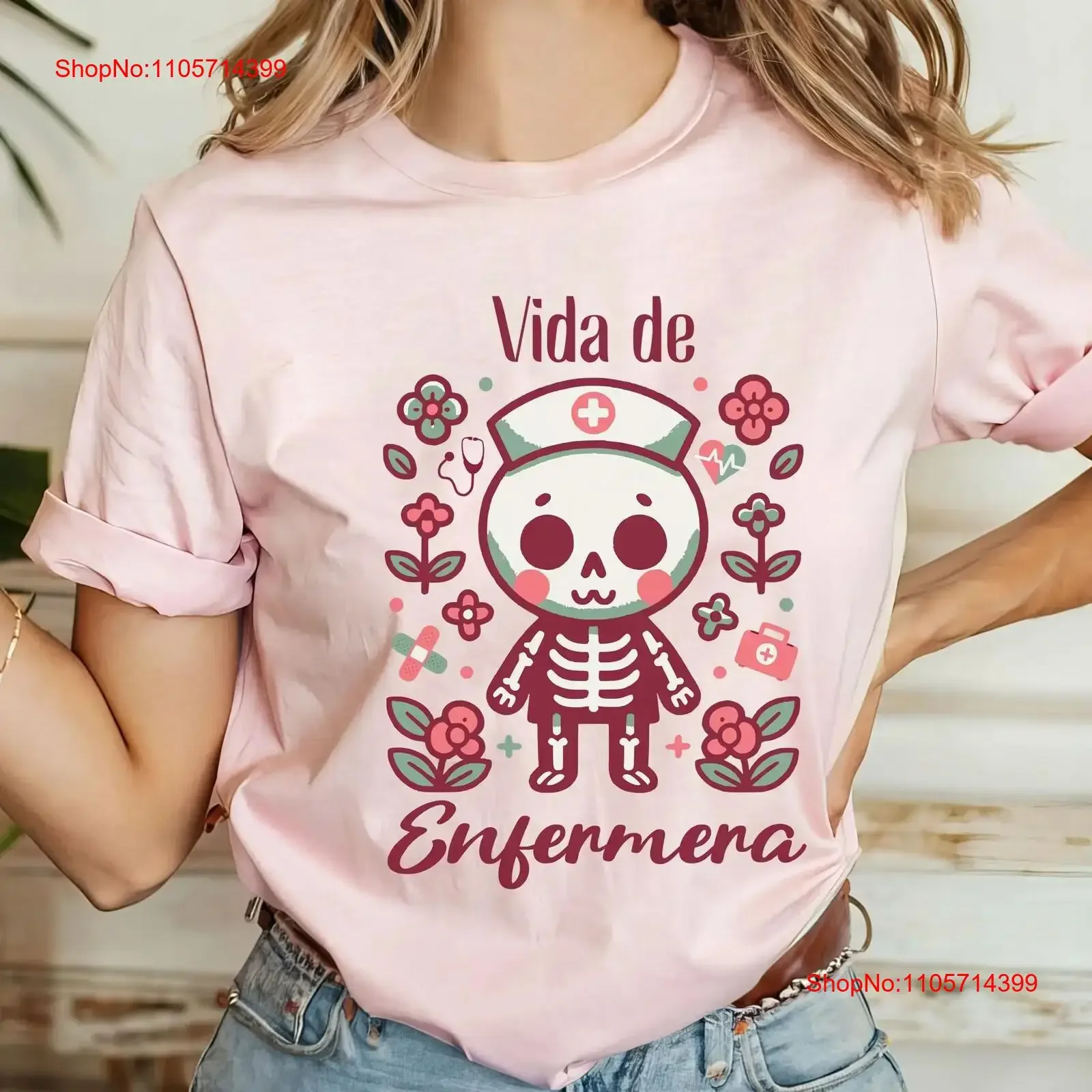 The Nurse La Enfermera T shirt Spanish Vida de Idea for RN LPN Funny Trendy vintage Washed Top For Everyday Wear streetwear