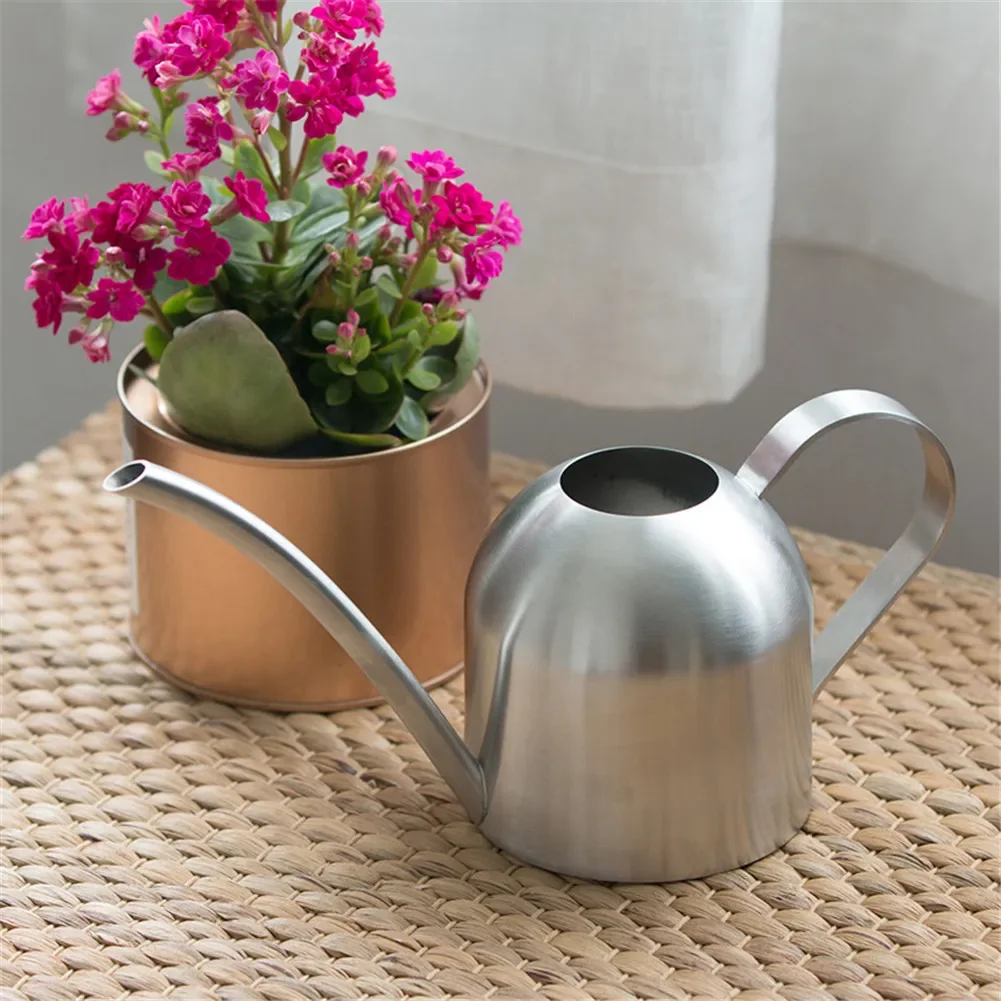 500/1000ml Stainless Steel Long Mouth Water Cans Watering Kettle Home Plant Pot Bottle Watering Device Garden Tool