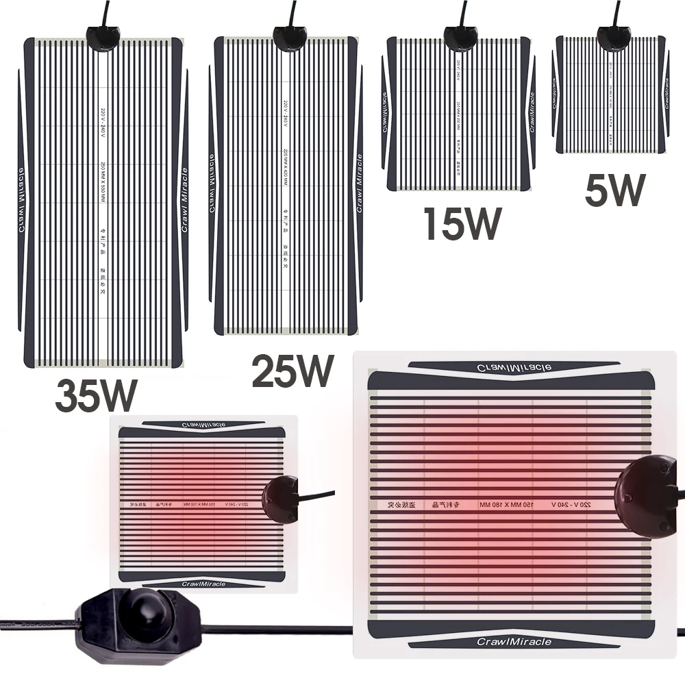 Indoor Warm Heating Mat Adjustable Temperature Controller Heat Pad Reptile Brooder Incubator 5W 15W 25W 35W Terrarium Reptiles