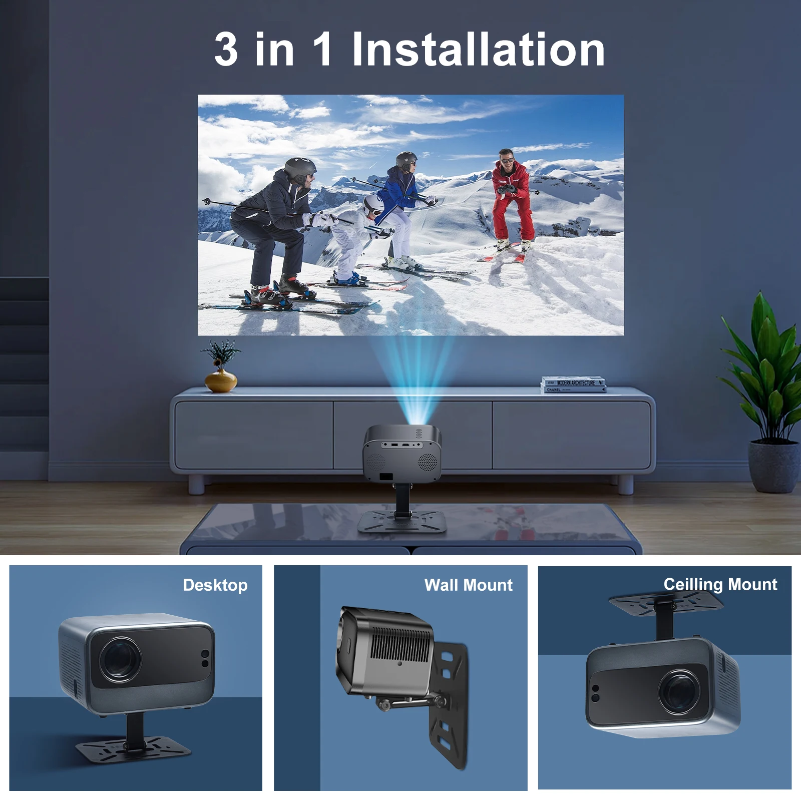 Salange Projector Stand for Home Theater Projetor Bracket Suit for HY300 HY320 XGIMI XiaoMi Magcubic Ceiling Table Wall Mount