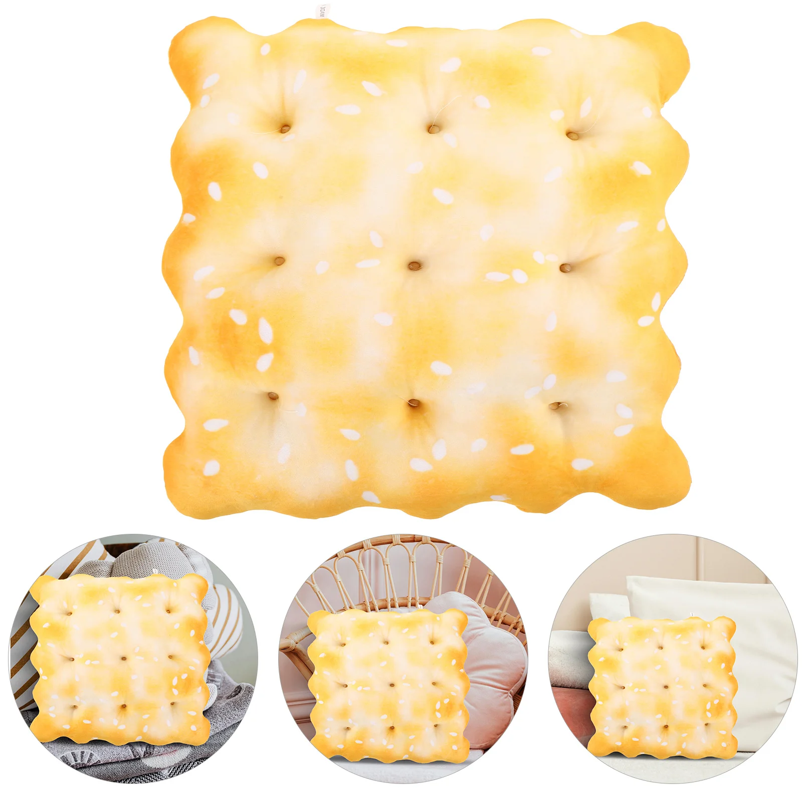 

Creative Cookie Pillow Cushion Realistic Biscuit Shaped Throw Pillow For Sofa Bed Fun Food Decor Soft Faux Food