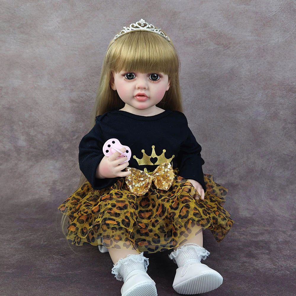 22 Polegada 55cm moda reborn bebê menina boneca lavável companheiro simulação bonecas vestir brinquedo da criança aniversário presente de natal