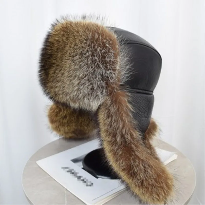 

A whole fur hat for women middle-aged and old leather warm