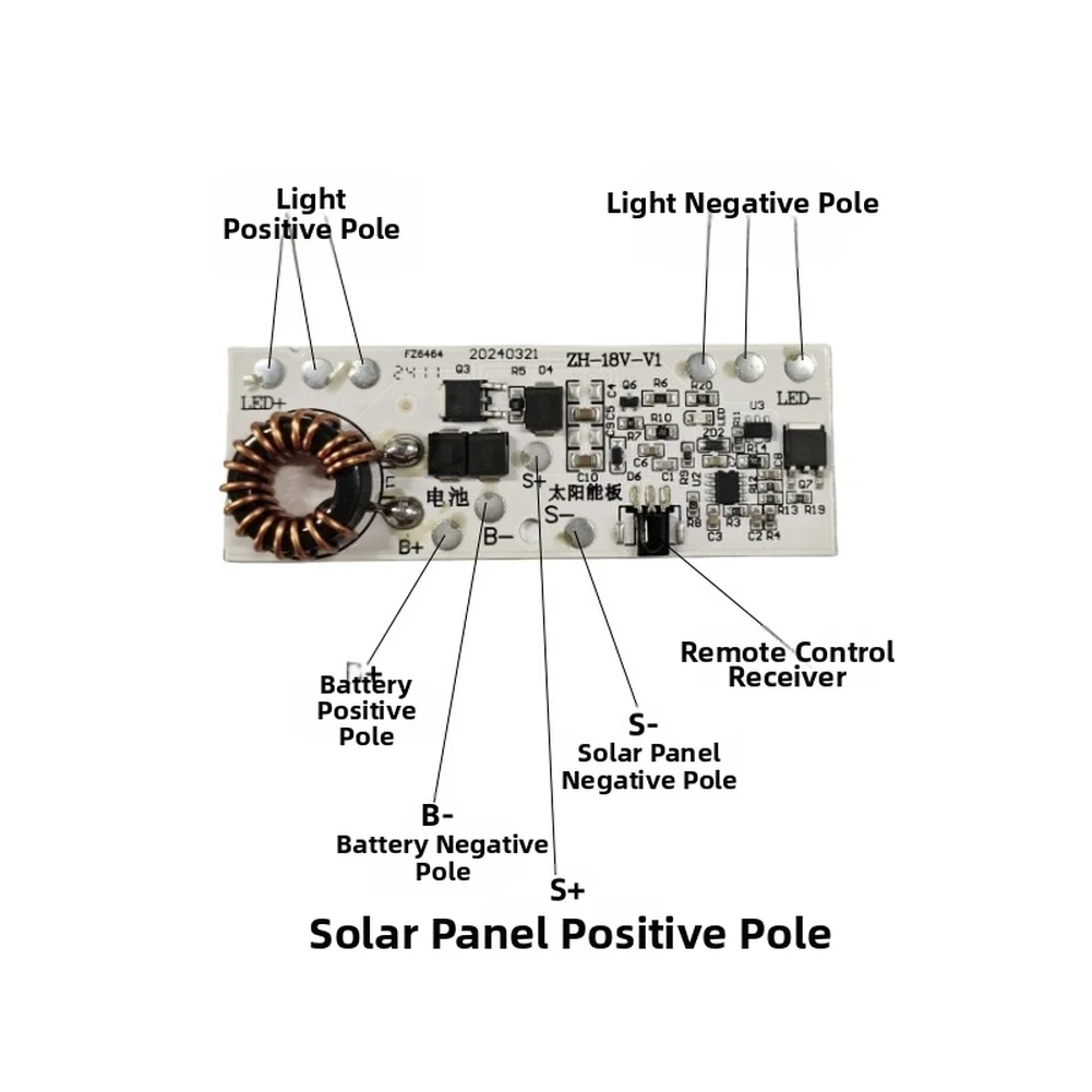 For MPPT Solar Light Control Board 18V Input with Remote for Streetlights Supports 3 2V Lithium Iron Phosphate Battery