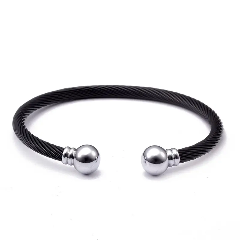 New Fashion Healthy Stainless Steel Open Men Women Cuff Bangles Vintage Mesh Surface Male Charm Sporty Bracelets