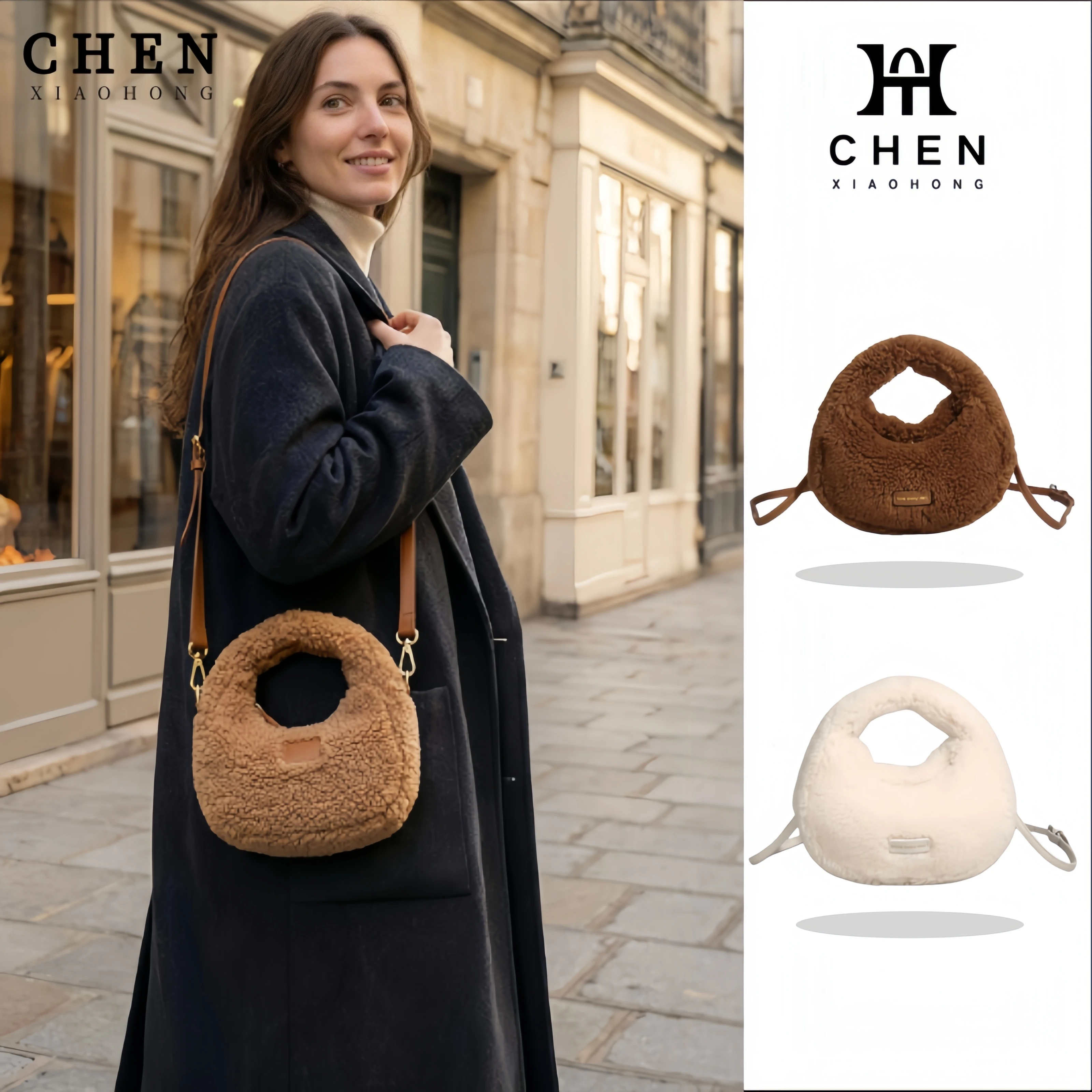 

2026 Spring Sweet Y2K Caramel Teddy Faux Fur Mini Top Handle Bag Women's Cozy Portable Daily Casual Date Ready Stock