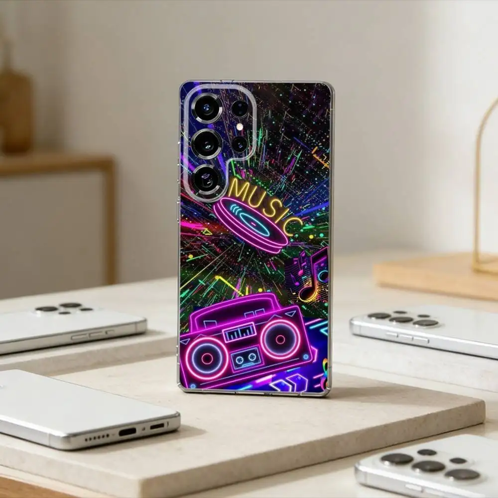 

Neon Light Phone Case For Samsung S25,S24,S21,S22,S23,S30,Ultra,S20,Plus,Fe,Note,10,9,5G Transparent Cover