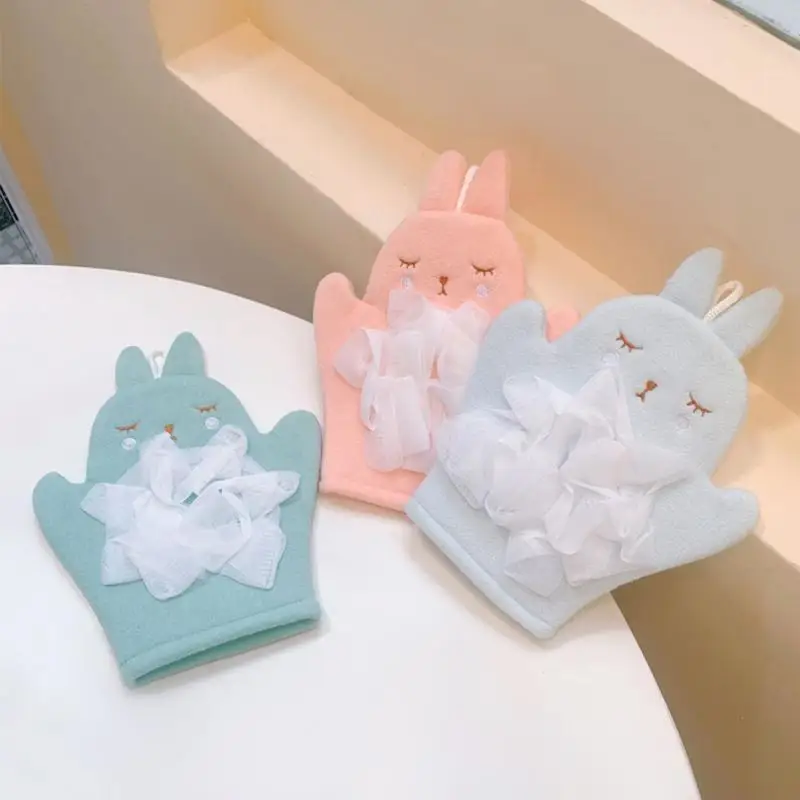 الكرتون منشفة استحمام قفاز حمام زهرة 2 في 1 لينة ثنائي الغرض تنظيف الطين قفازات الاستحمام للأطفال