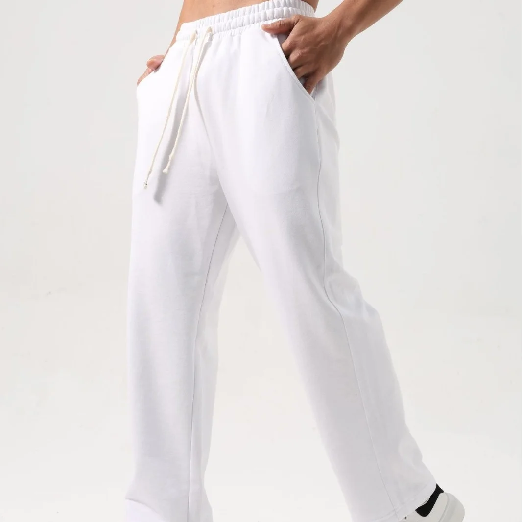 Men's Solid Color Fashionable Drawstring Sports Sweatpants with Pockets Comfortable and Soft Outdoor Breathable Fabric Suitab