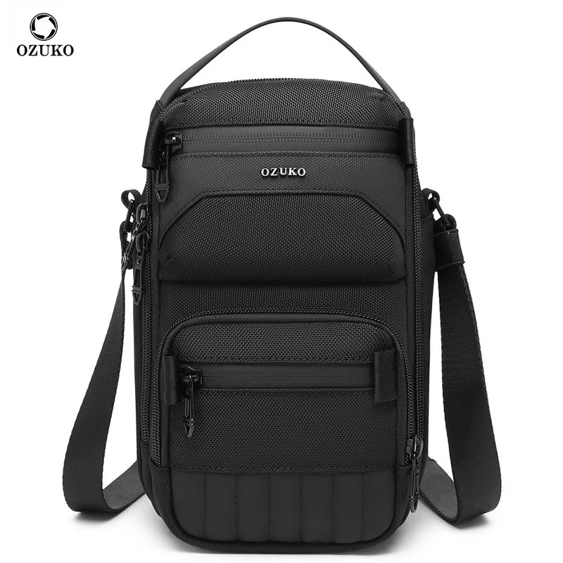 OZUKO Business Commuter Men's Chest Bag Fashion Multi-functional Shoulder Bag Lightweight Travel Waterproof Crossbody Bag