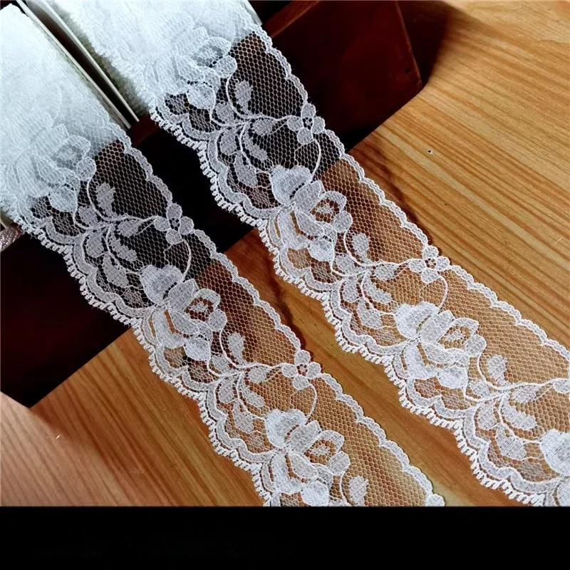 (1 yards/roll) African fabric lace high quality 2024 thin super fairy sheer lace accessories DIY wavy dotted baby clothes