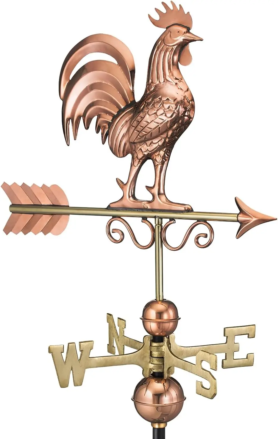 Rooftop Bantam Rooster Weathervane Patina Copper Barn Cupola Accent