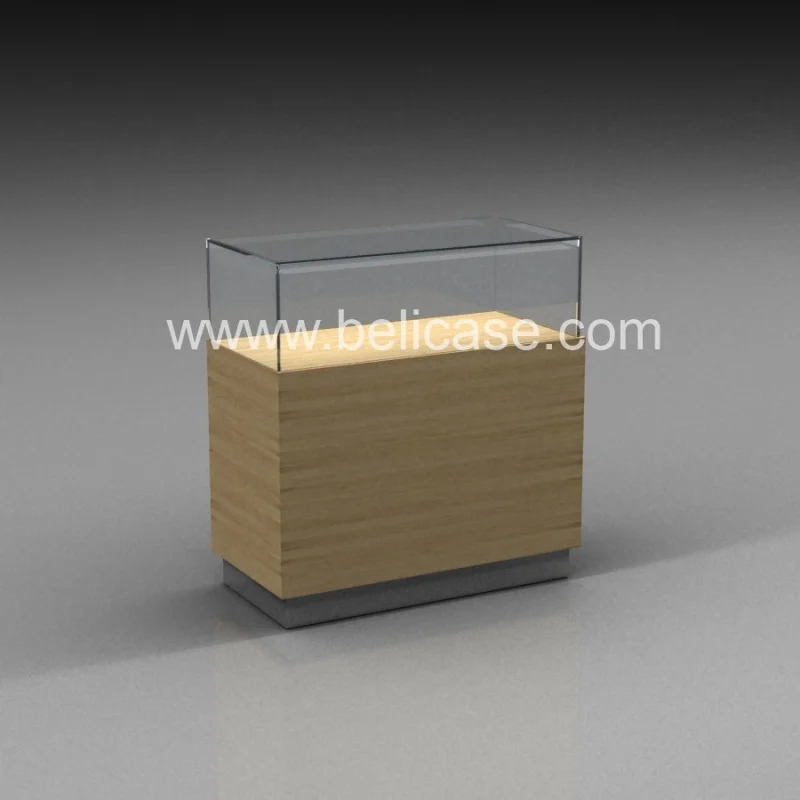 Gabinete de madera personalizado para joyería, escaparate usado al por menor, mesa para joyería Bloqueable, escaparate de tienda con luz LED