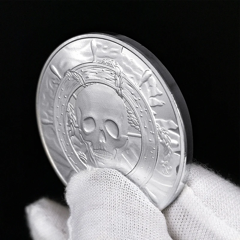 Skull Pirate Challenge Coin Treasure Hunt Game Prop Birthday Party Favors Adults Teens Collection Gifts Antique Imitation