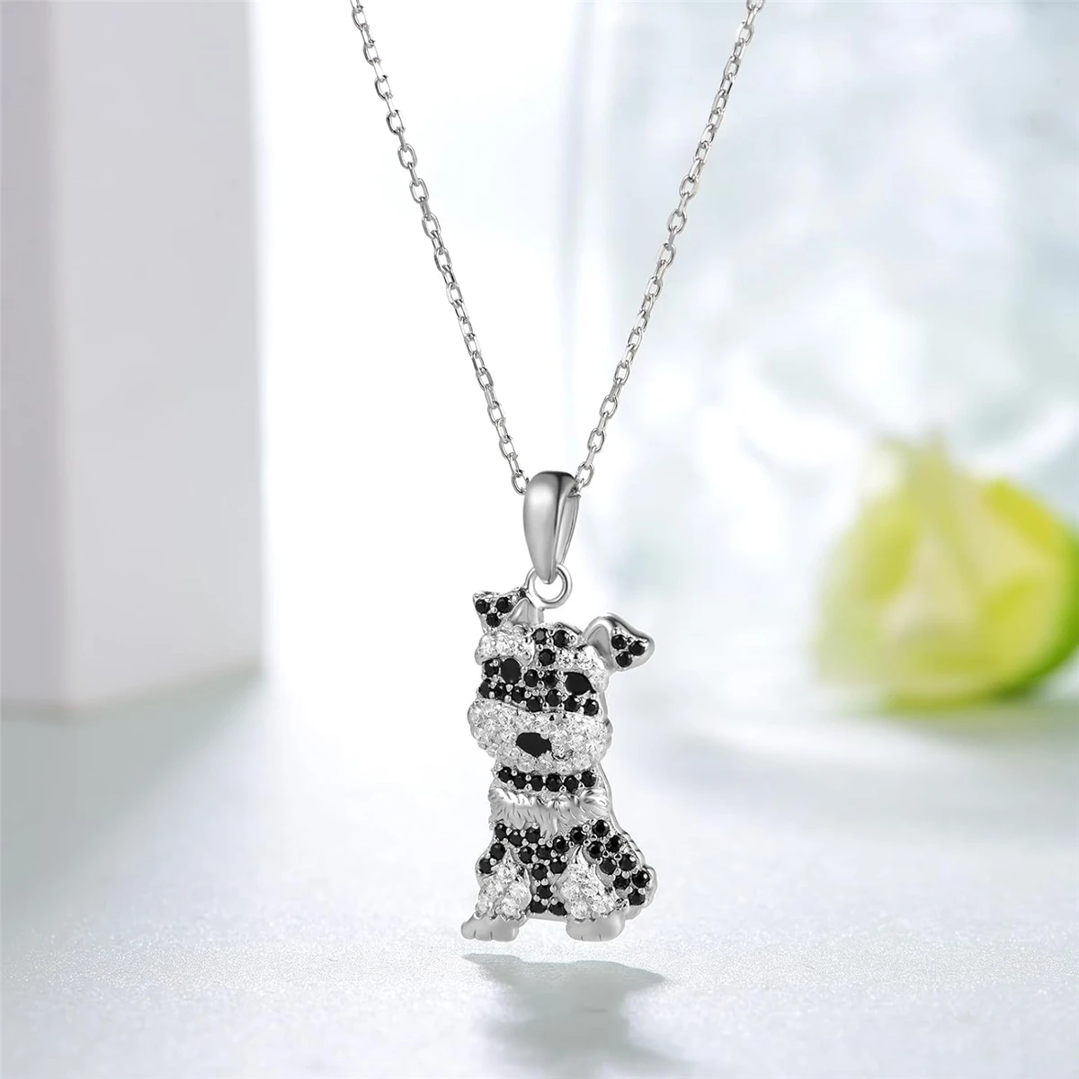 Exquisite and Cute Schnauzer Pendant Necklace for Women Fashion Pet Puppy Jewelry Animal Accessories Dog Lovers Birthday Gifts