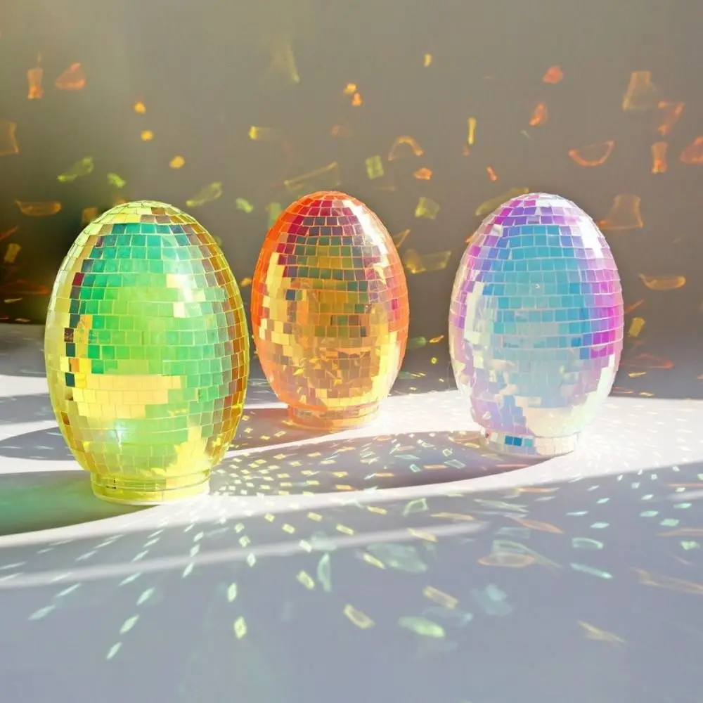 Easter Theme Glass Disco Egg Ball Adorable Decorative Easter Mirror Ball Shimmering Effect Easter Egg Decorations Festive Decor