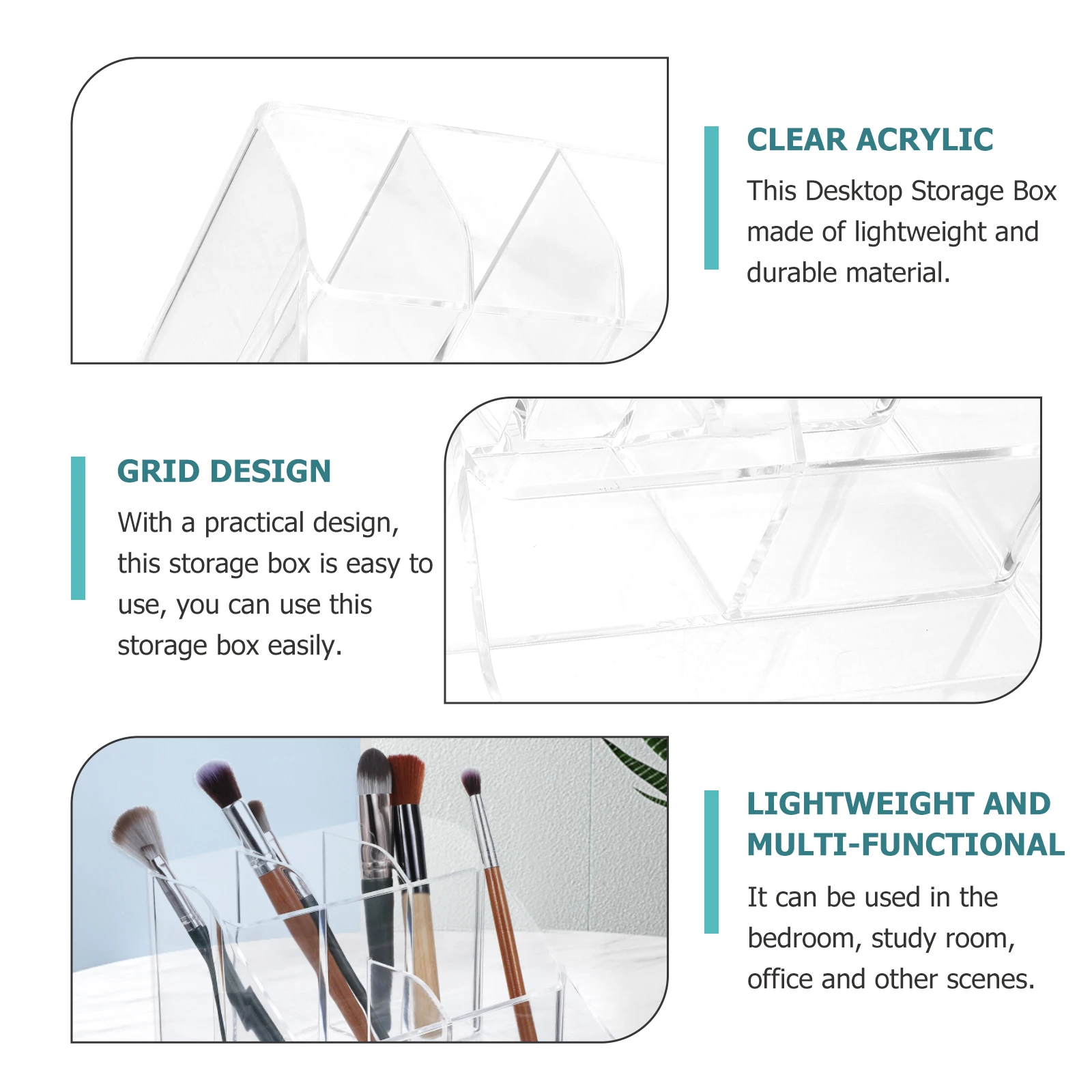 Soportes para brochas de almacenamiento, ganizer de lápiz labial, estuche acrílico transparente para maquillaje, uso en el hogar y la Oficina
