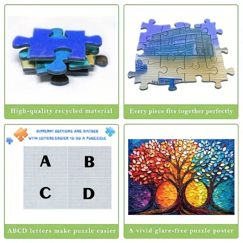 70X50CM 1000 pièces Puzzle adulte 1000 pièces 1.8mm d'épaisseur adulte défi Puzzle couleur Puzzle 1000 pièces cadeau parfait