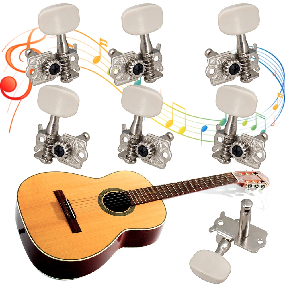 6x Replace Guitar Machine Heads Knobs Guitar String Tuning Pegs Machine Head Tuners 3L 3R Acoustic  Electric Guitar Accessories