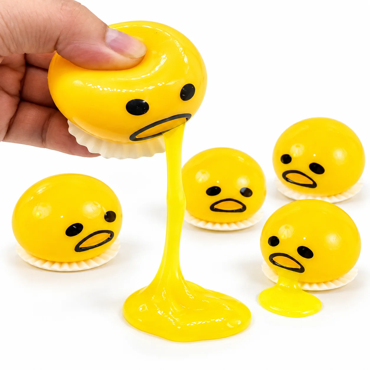 Funny Egg Yolk Squeeze Toy Vomit Egg Decompression Toy Stretchy Stress Relief Squishy Novelty Fidget Toy