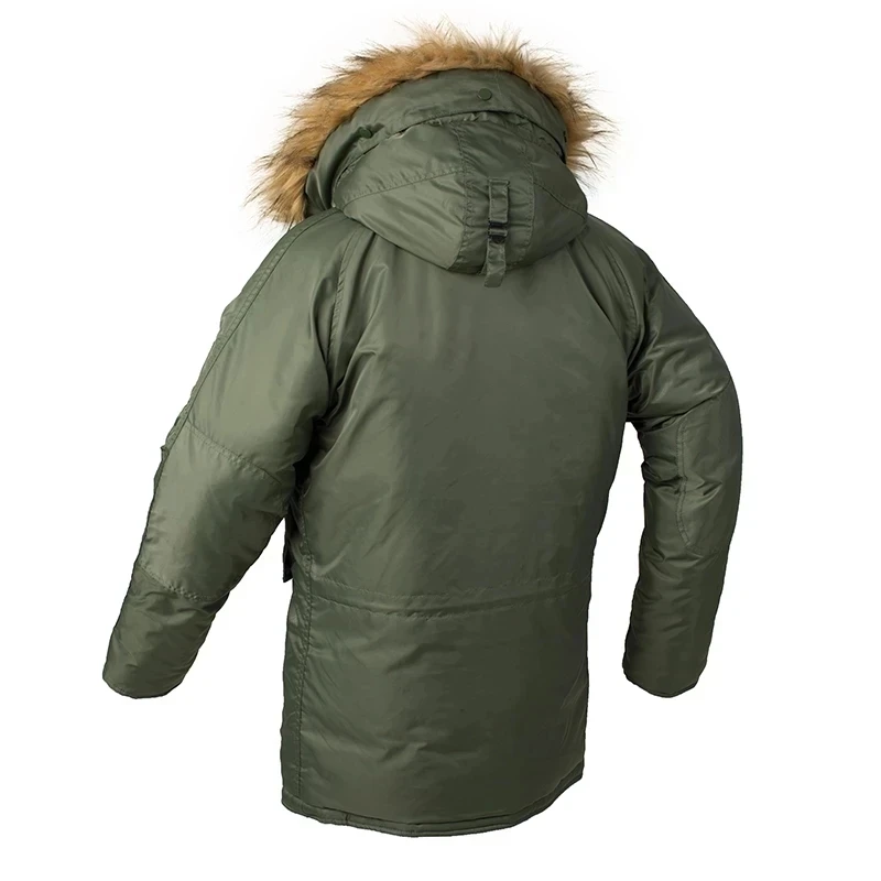 Parka N3B acolchada hombre invierno - Capucha piel camuflaje táctica - imagen 3