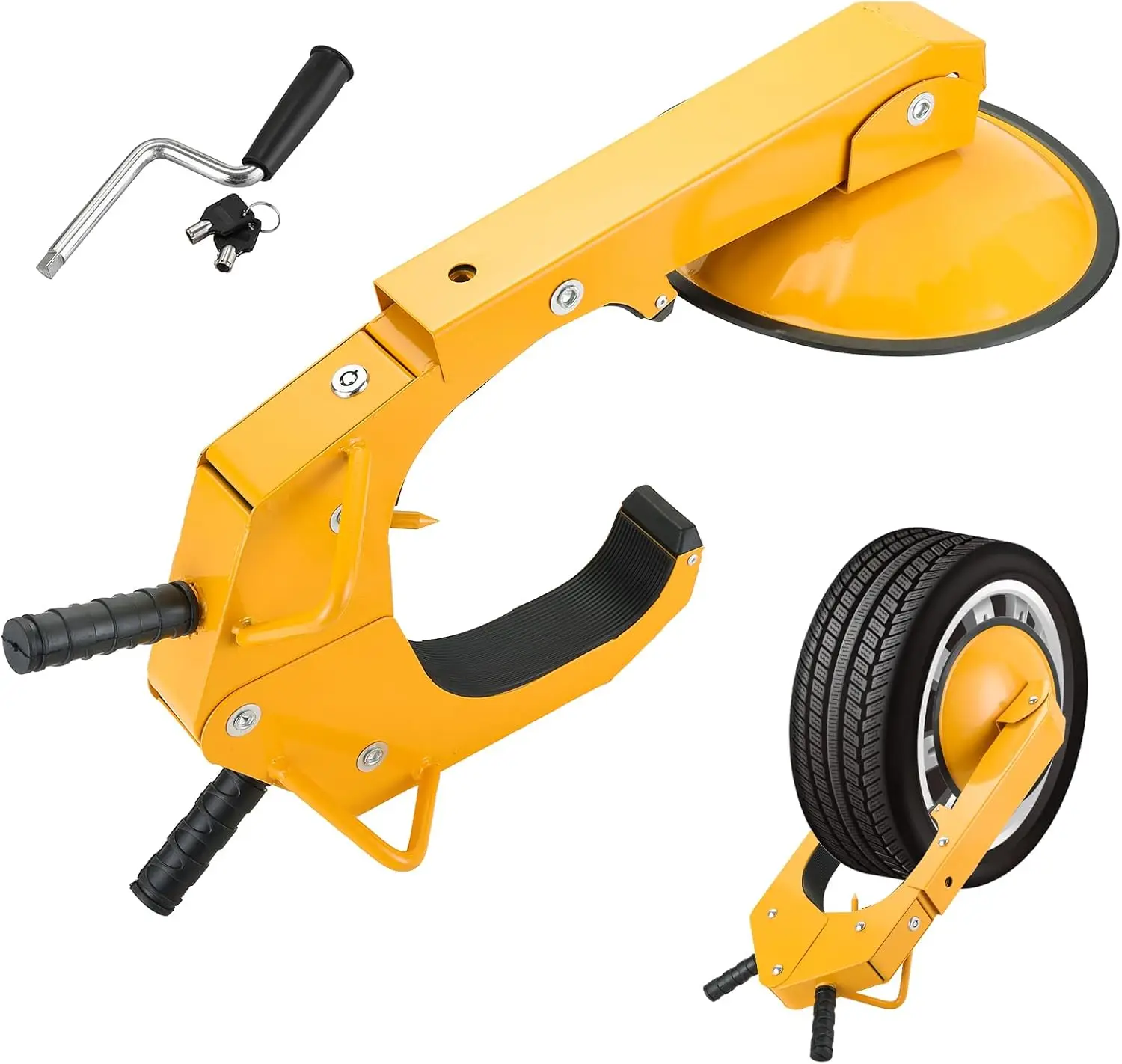 

Набор зажимов для блокировки колеса прицепа | Сверхмощный регулируемый шиномонтажный замок с двойными ключами для автомобилей, грузовиков, автофургонов и прицепов