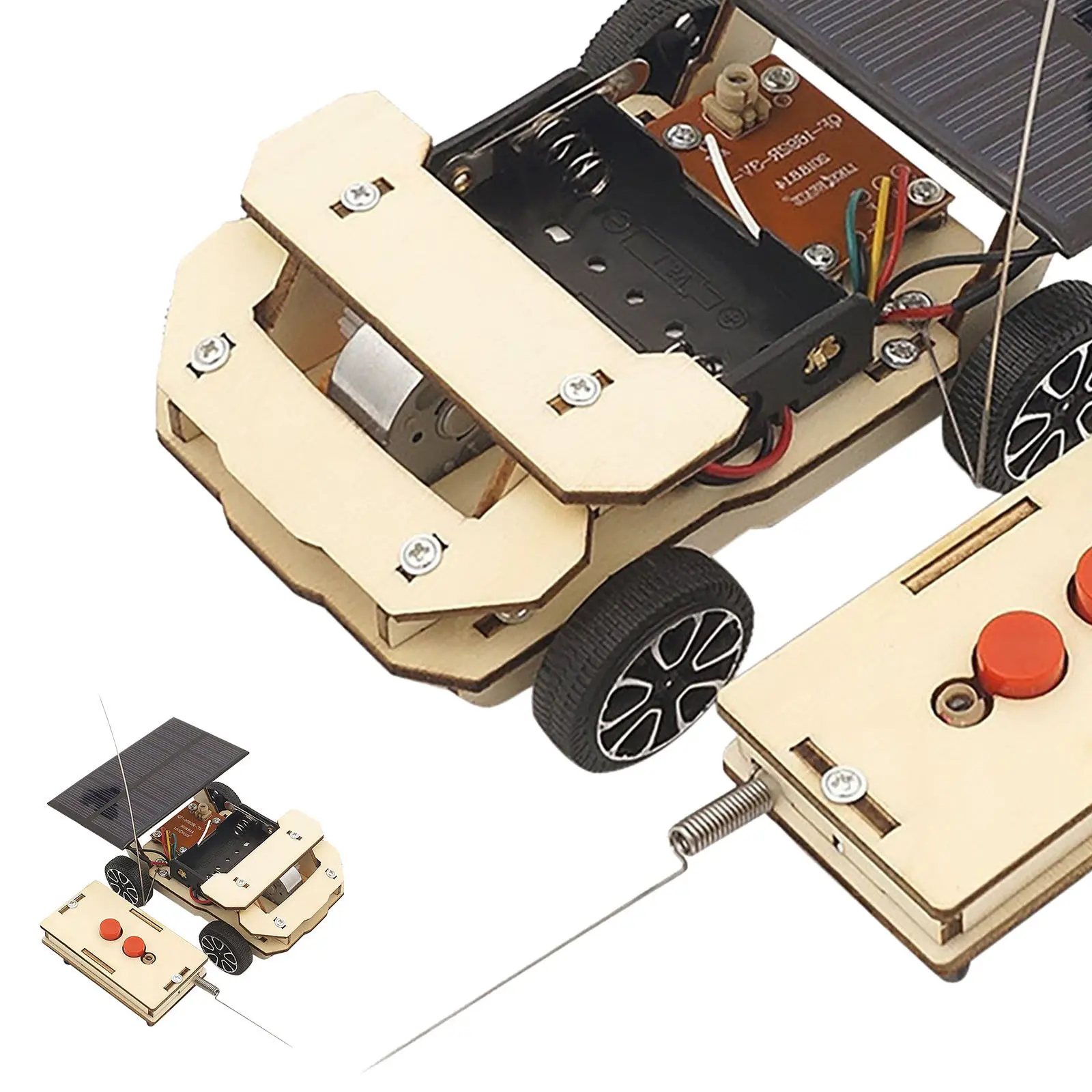 1Set Remote Control Solar Energy Powered Car Educational Kids DIY Plaything Enhances Creativity and Learning Child Toy