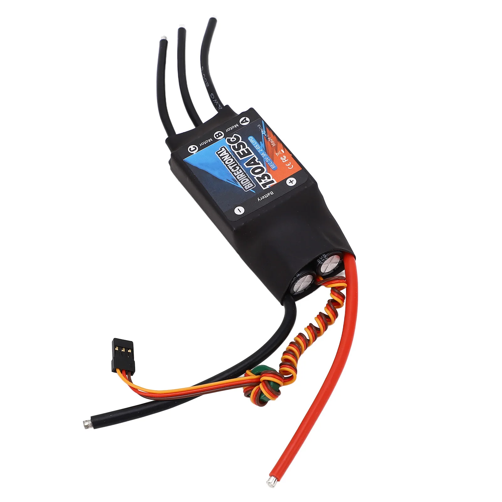 

130A Бесщеточный ESC двунаправленный 2‐6S Lipo Бесщеточный электрический регулятор скорости для радиоуправляемого автомобиля Лодка