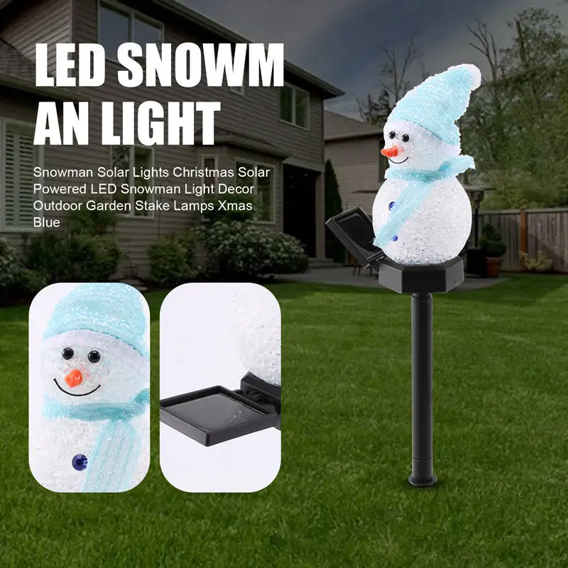 TKOH-Snowman พลังงานแสงอาทิตย์ไฟคริสต์มาสพลังงานแสงอาทิตย์ LED Snowman Light Decor สวนกลางแจ้ง Stake โคมไฟ Xmas