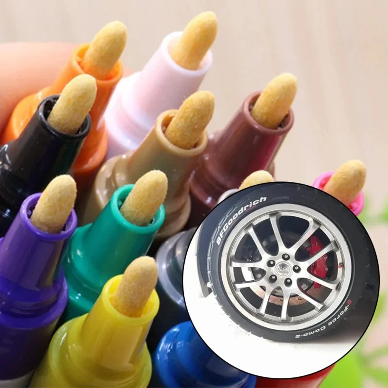 1PCS Car Paint Pen Waterproof Car Wheel Tire Oily Painting Mark Pen Auto Rubber Tyre Tread CD Metal Permanent Paint Marker