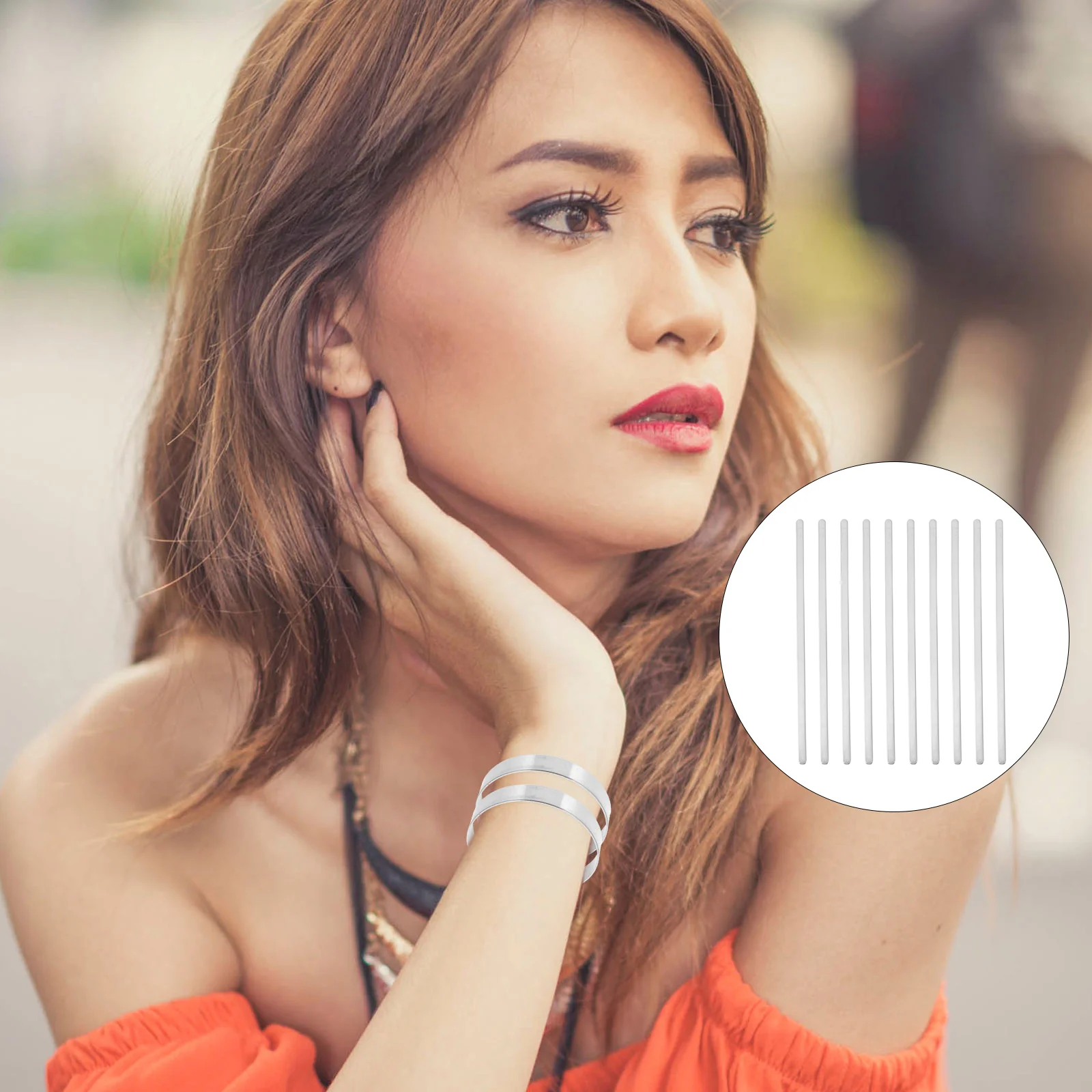 

10pcs Stainless Steel Bracelet Inner Core Engraving Blanks Adjustable Bangle Manual Jewelry Supplies Customizable Gifts
