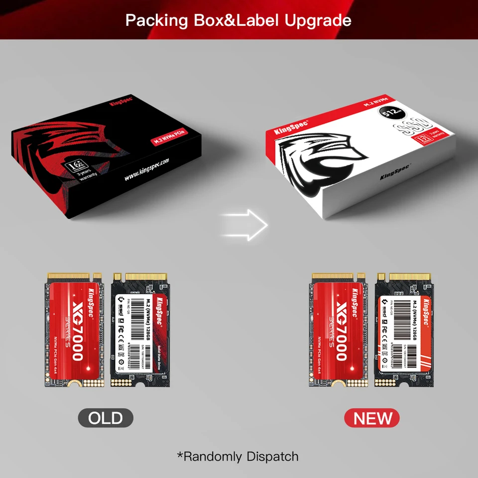 KingSpec 2TB 1TB 512GB M.2 2242 PCIe 4.0 SSD 7200MB/s Internal