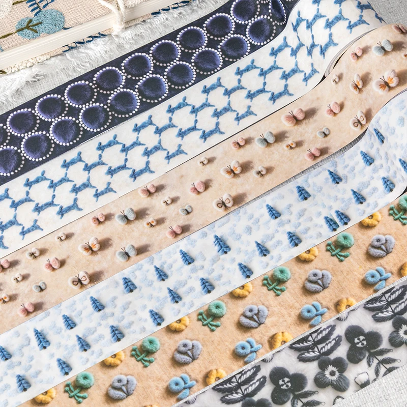 

Journal GO 3.5x200cm Simulation of Plush Effect Tape Stickers for Collage Junk Journal Cute Scrapbook Card Craft Masking Tape