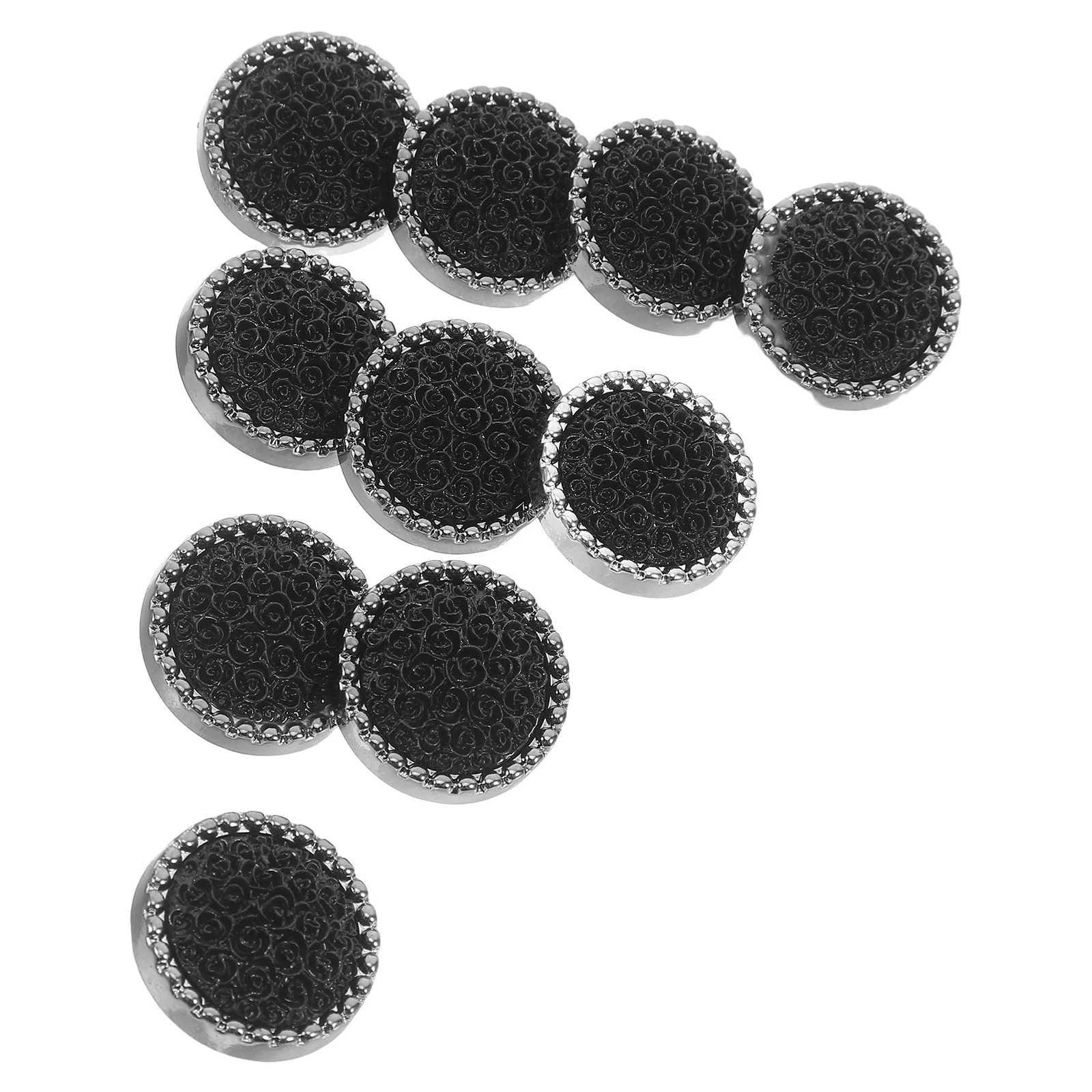 

10Pcs Black Rose Pattern Round Buttons Resin Sewing Buttons for Trench Overcoat Sweater Jacket Clothing Repair Craft Unique