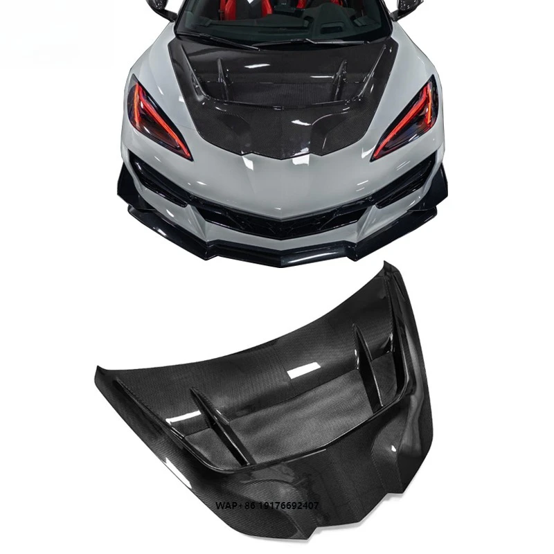 

For Corvette C8 ZR1 Style Dry Carbon Fiber Hood Car Accessories Carbon Bonnet Engine Cover