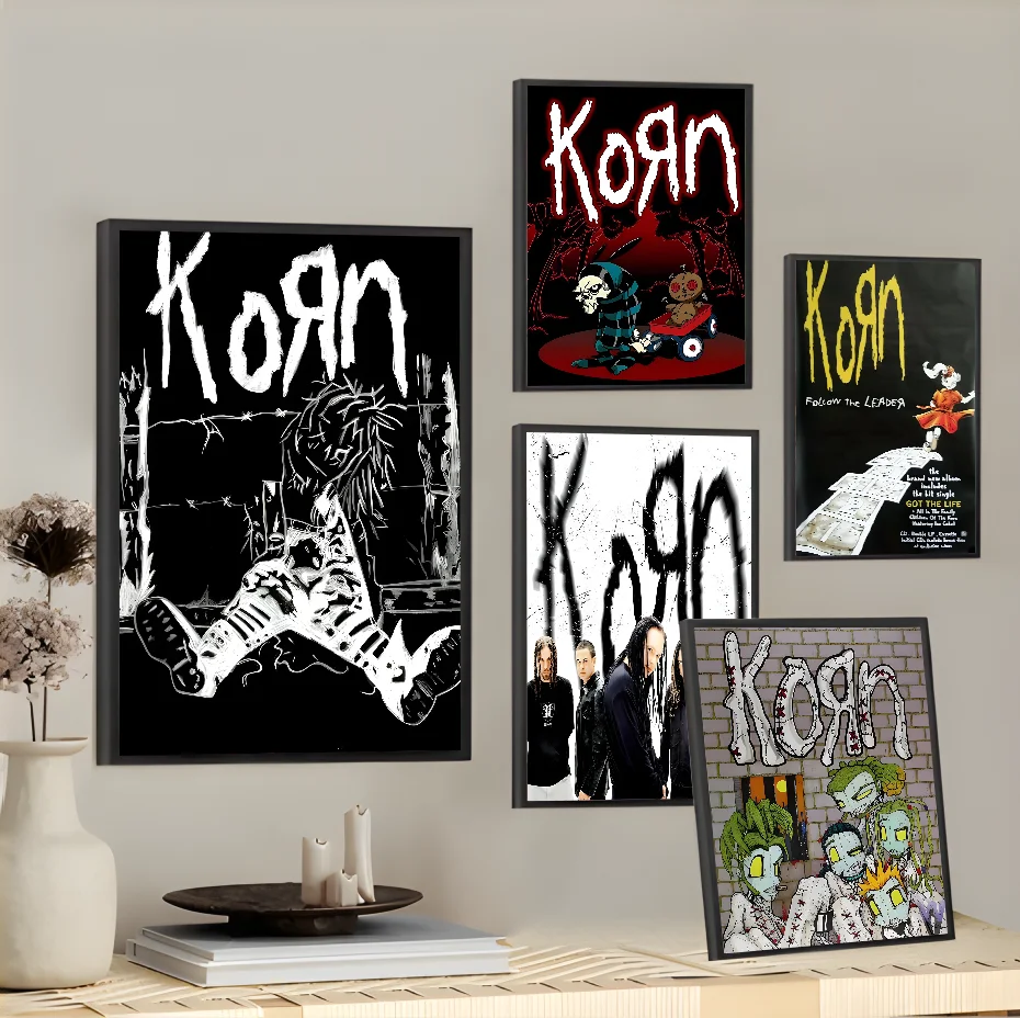 

K-KornS Rock Band Music Album Cover Poster Sticky Wall Art Printing Waterproof Home Living Bed Room Bar Aesthetic Decor