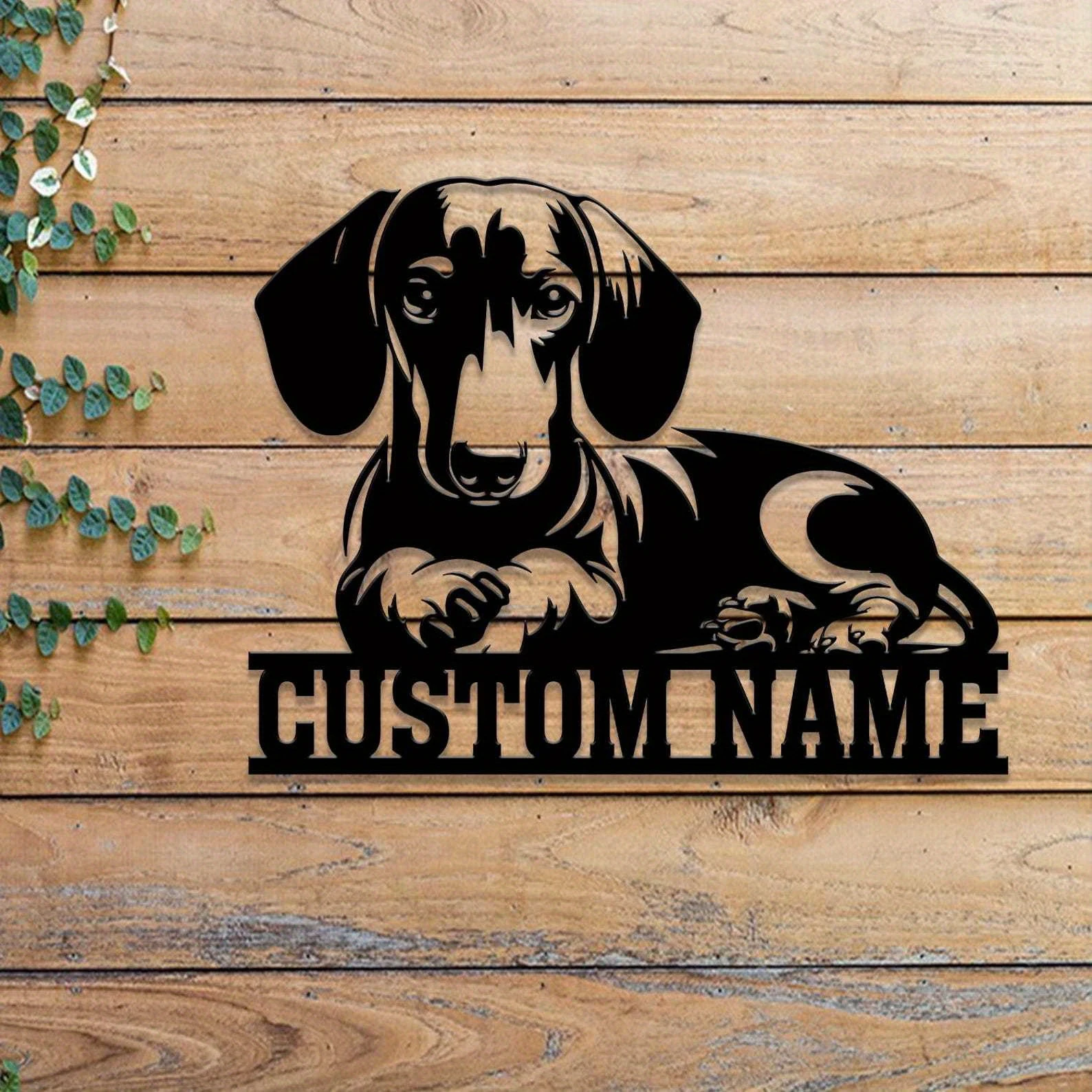 Customizable 2D Plane Metal Name Tag with Weimaraner Dog Pattern Sausage Dog Lovers Gift Perfect Christmas Or Holiday Present fo