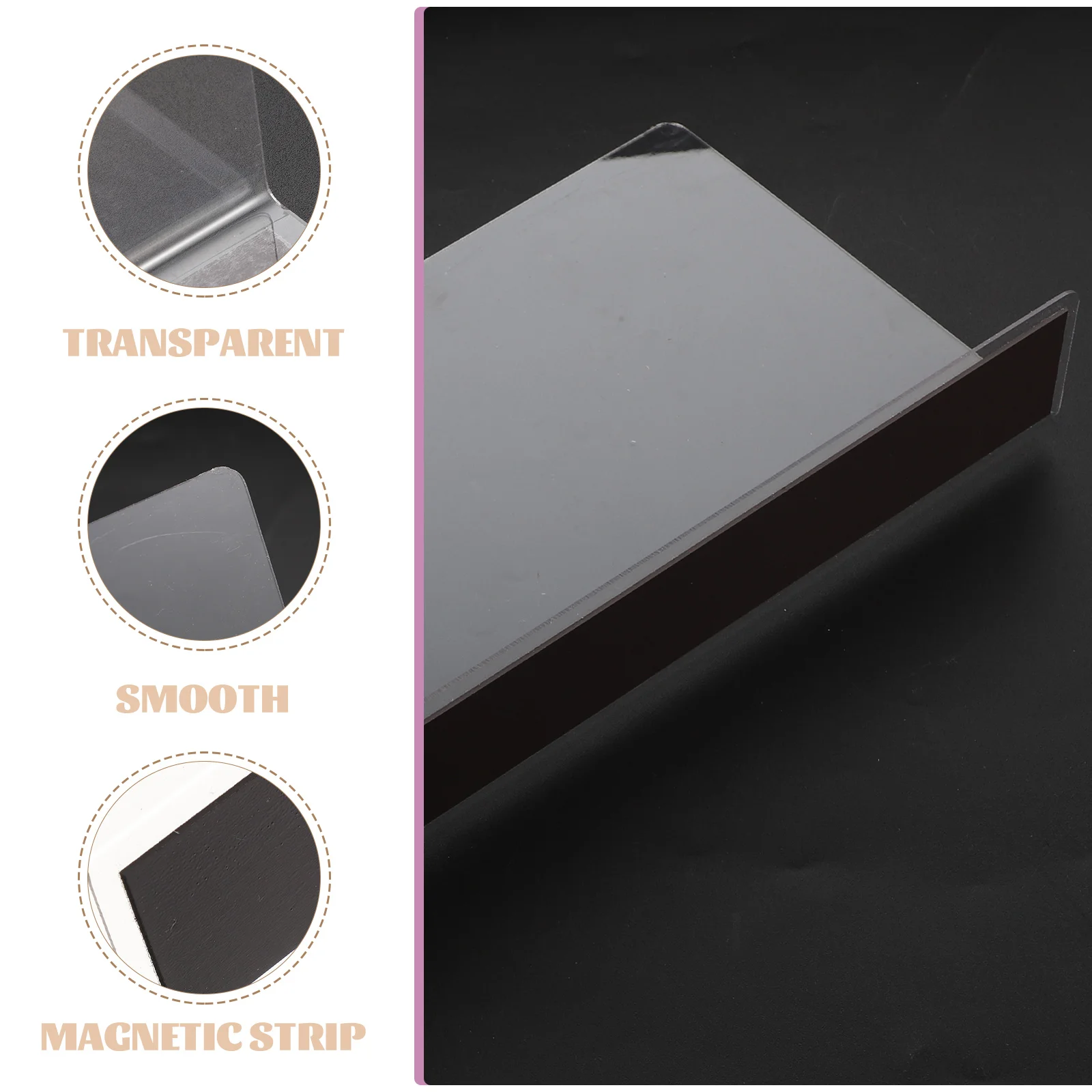 

6pcs Magnetic Shelf Dividers 28X4X12CM Transparent PVC Storage Baffle Supermarket Grocery ganizer Separator Closet