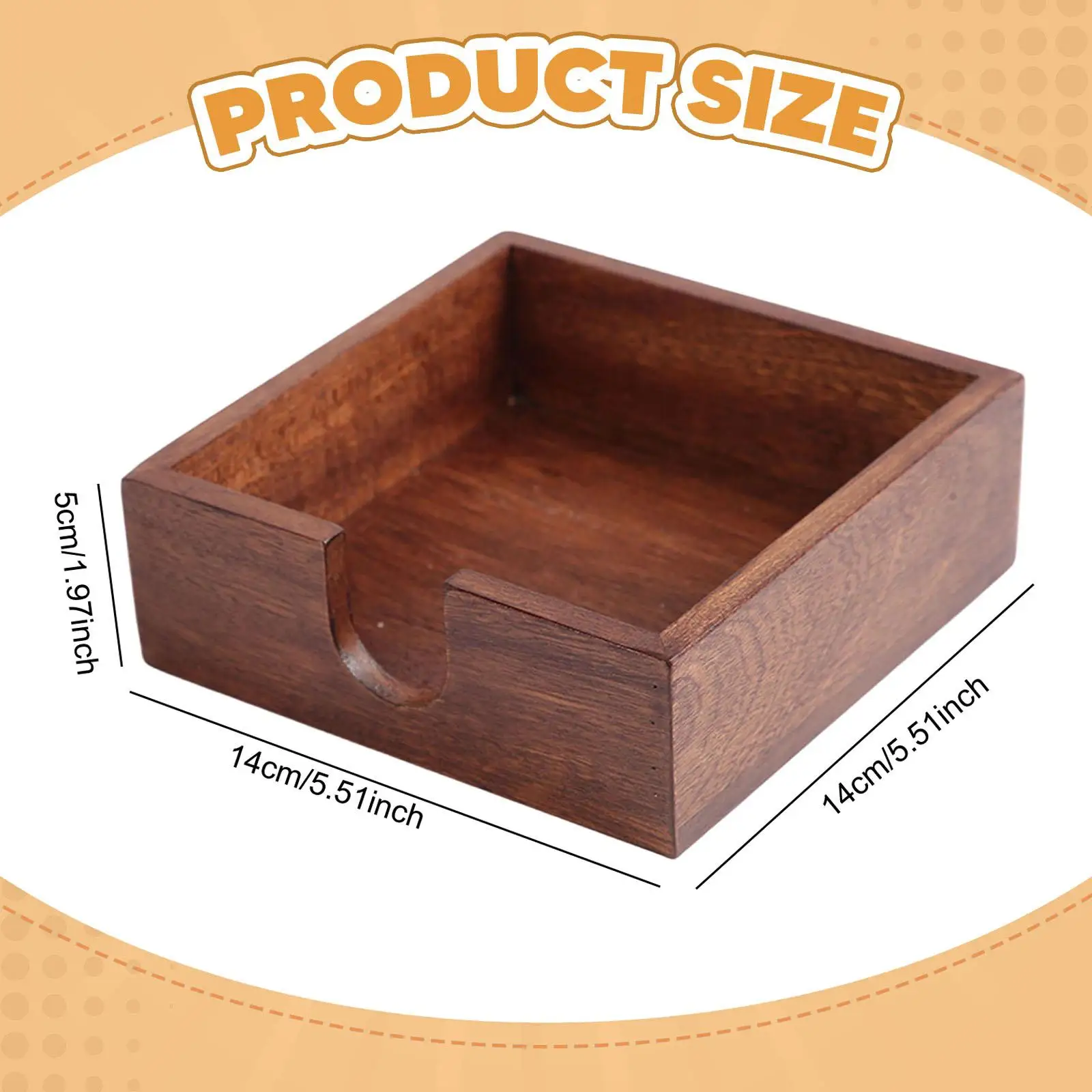 Wood Sticky Note Holder,Storage,Rustic,Notepad Tissue Box Compact Memo Organizer
