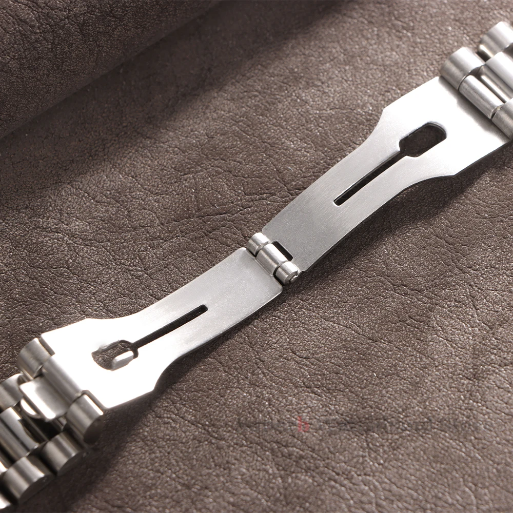 Pulseira de metal sólido de 20 mm para Rolex com extremidade curvada pulseira de aço inoxidável para fivela presidencial de ostra para homens prata ouro
