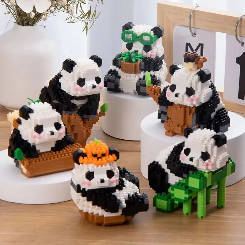 More Types Mini Kawaii Panda Micro Building Blocks Lovely Animal Bricks Desk Decoration Children Toys Gift