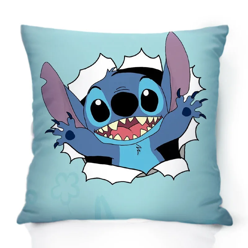 Disney Lilo & Stitch Kids Throw Pillow Case For Sofa Car Decorative Nap Cushion Cover Boy Girl Birthday Gifts 40x40cm 45x45cm