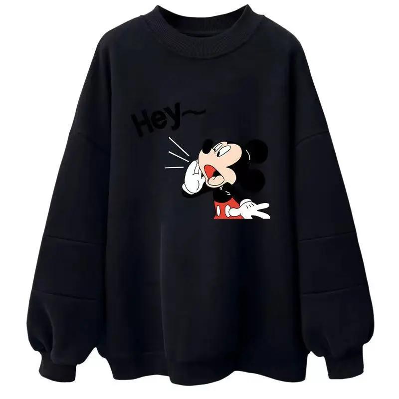 Korean popular clothes Fashion Autumn Cotton Loose O-neck Ins Couple Casual Cartoon Mickey Mouse Print Long Sleeve Sweatshirts