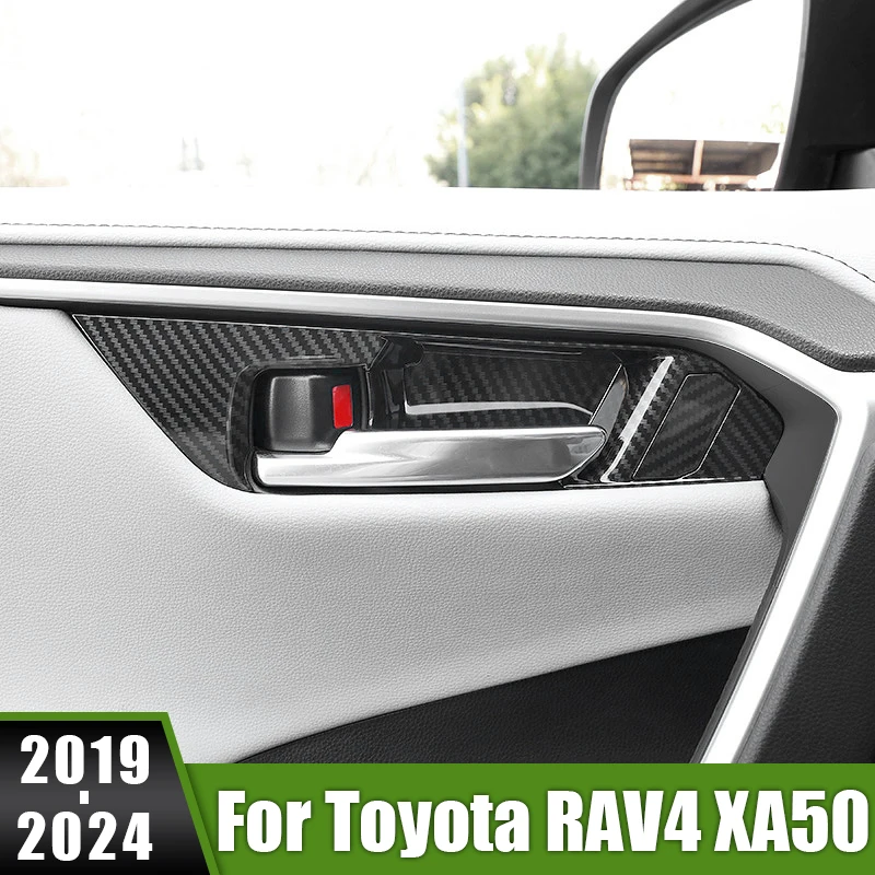 For Toyota RAV4 XA50 2019 2020 2021 2022 2023 2024 RAV 4 Hybrid Car Inner Door Bowl Frame Trim Cover Decoration  Accessories