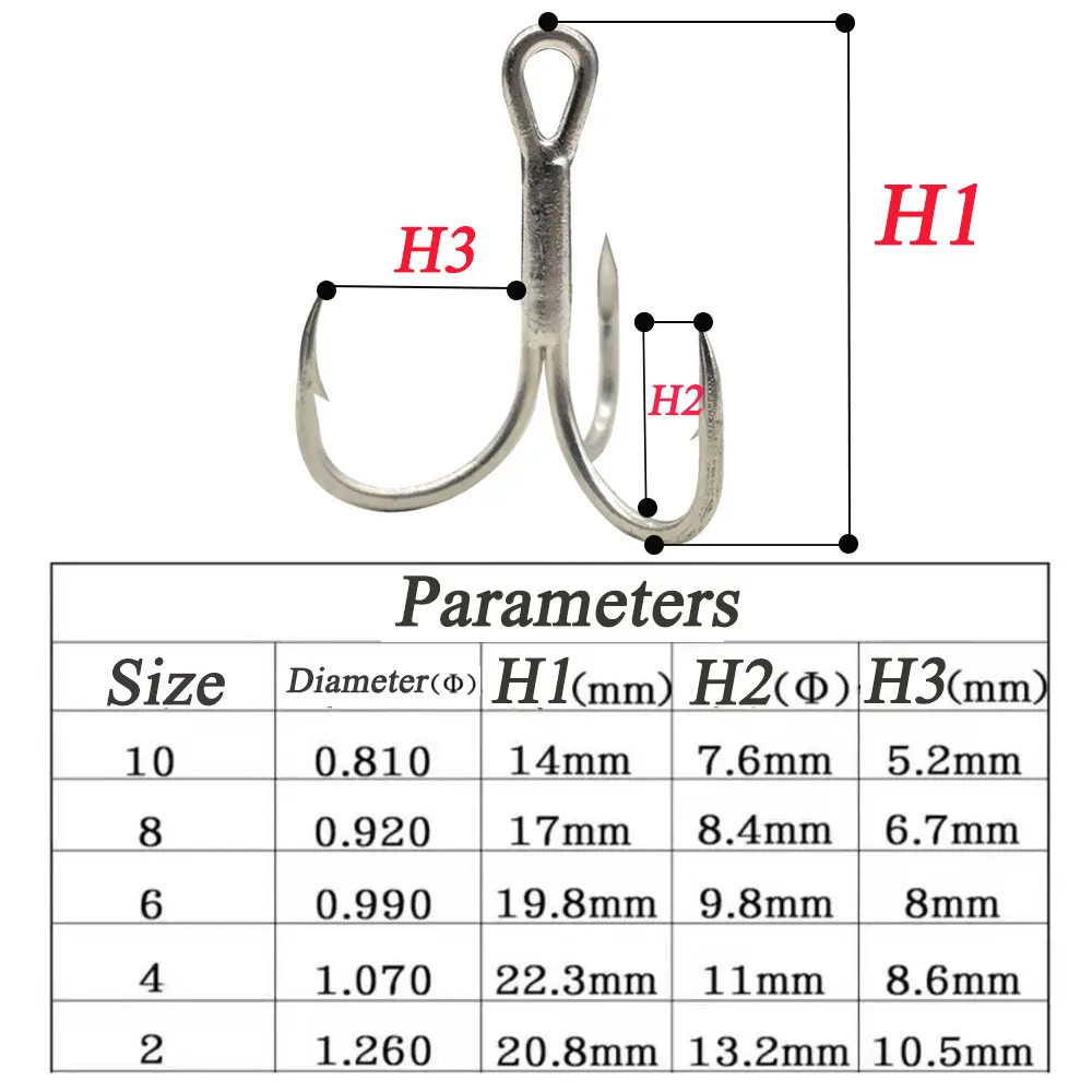 AS 100pcs Treble Hooks 4X Strong Fishing Jig Hook Brabed Sharp Triple Sea Fishing Hooks Assist Hooks Lure Treble Jig Lure Hooks